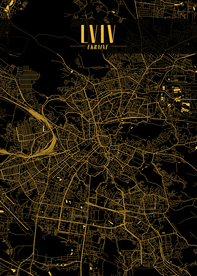 Lviv Golden Map Art