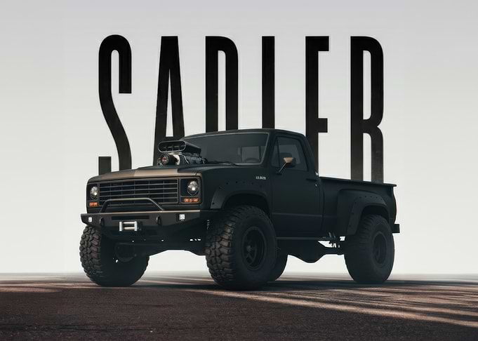 Black Truck with 'SADLER' Text