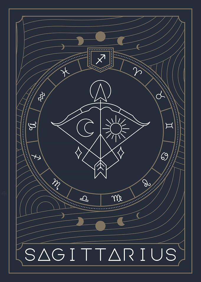 Sagittarius Zodiac Sign Art Deco