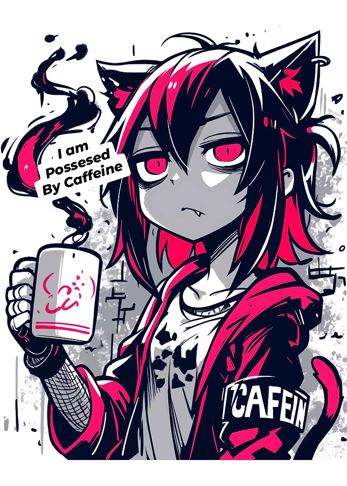 Caffeine-Possessed Anime Cat Girl