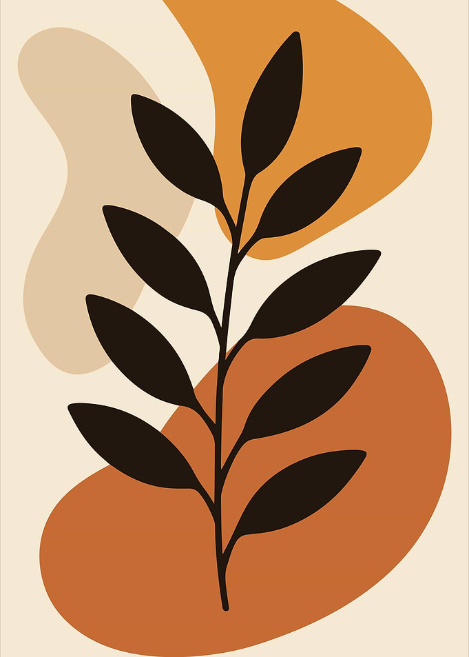 Abstract Plant Art with Earth Tones