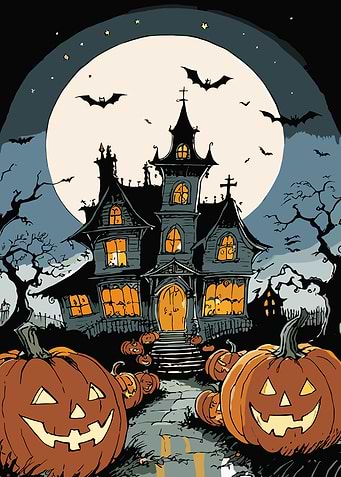 Halloween Haunted House with Pumpkins #HalloweenChallenge