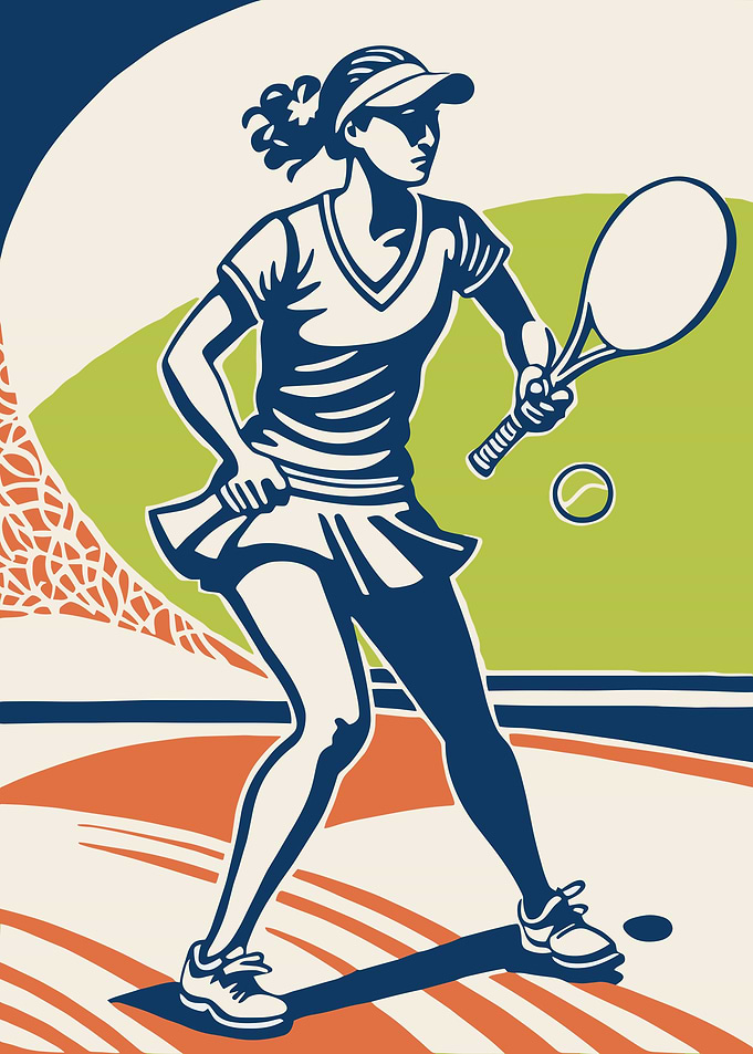 Tennis Player Ready to Serve