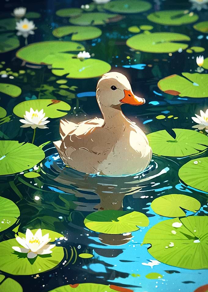 Duck Lily Pond Animal