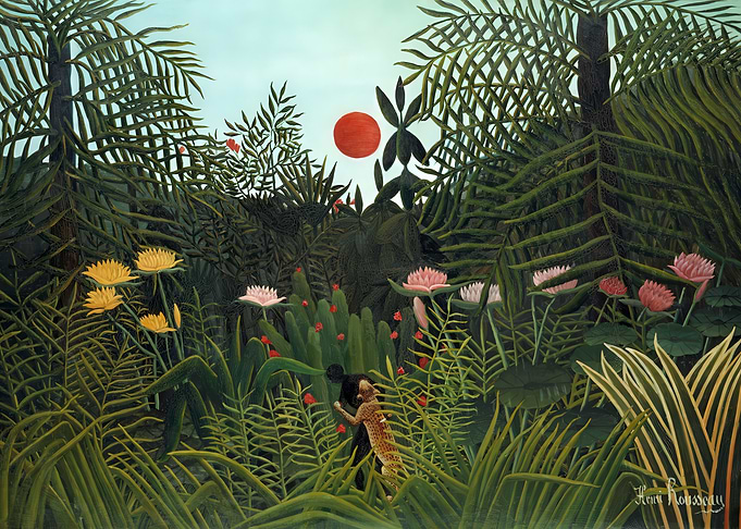 The Waterfall by Henri Rousseau,Henri Rousseau