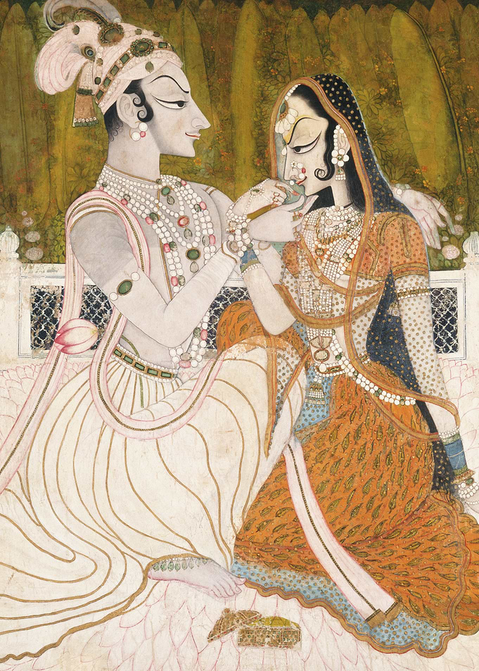 Indian Miniature Painting of a Couple