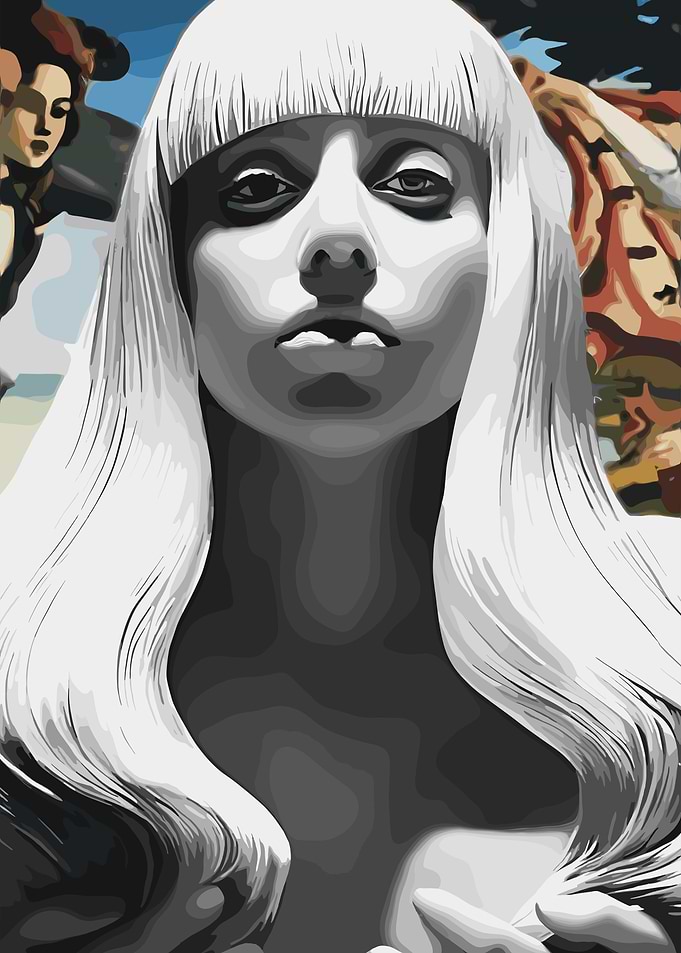 Lady Gaga Portrait with Renaissance Background
