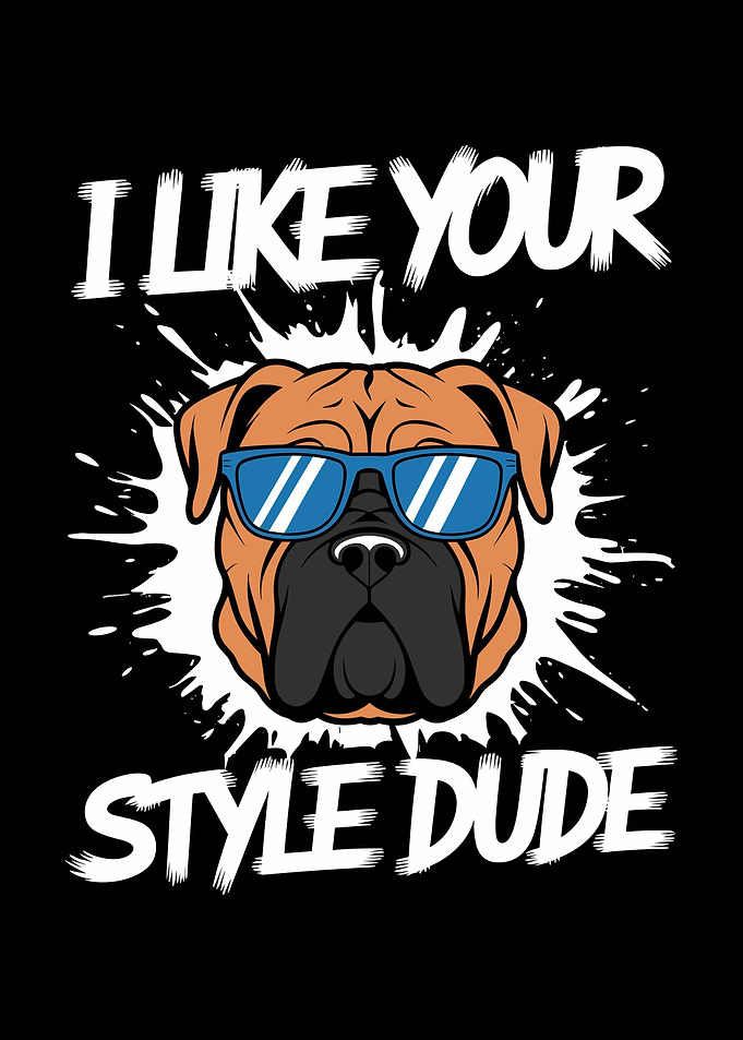 Bullmastiff Dog with Sunglasses
