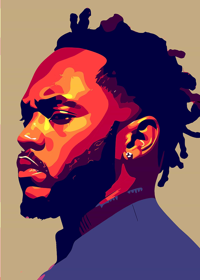 Kendrick Lamar Pop Art Portrait