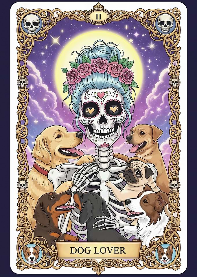 Dog Lover Tarot Card Illustration