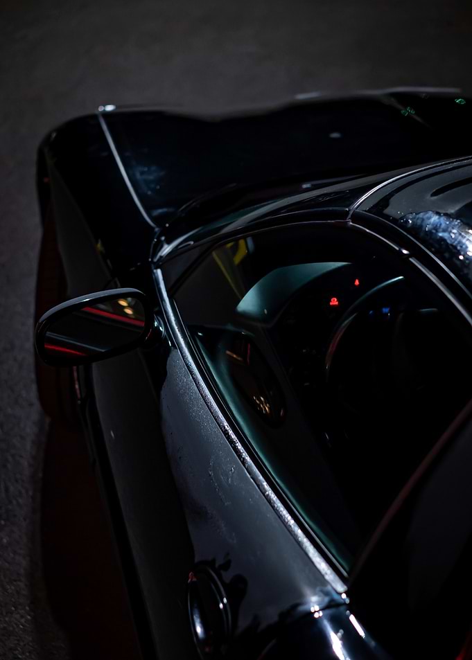 Sleek C5 corvette Black Sports Car Close-Up