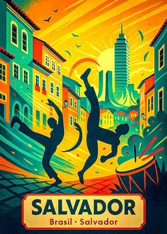 Salvador, Brazil Travel Poster