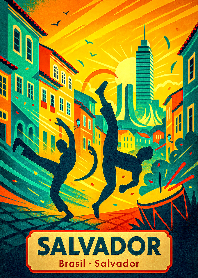 Salvador, Brazil Travel Poster