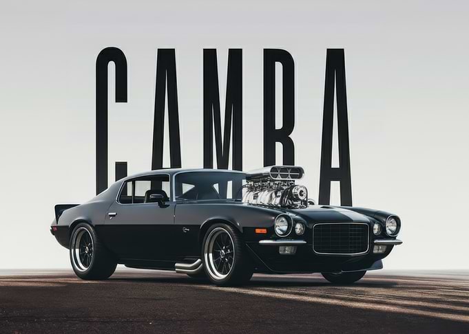 Black Camaro with Supercharger