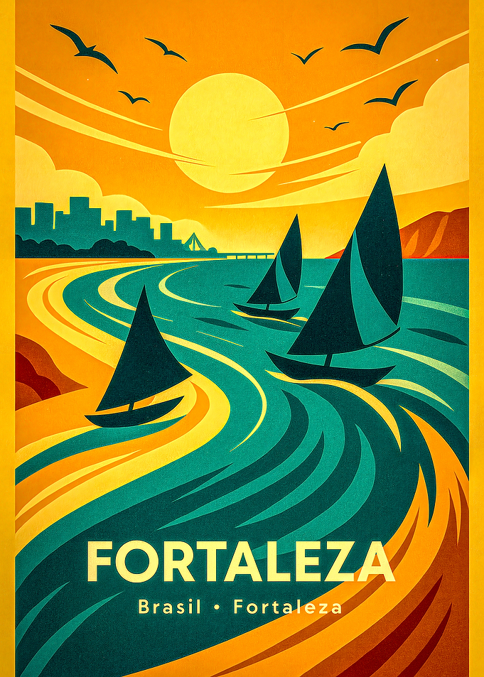 Fortaleza Brazil Travel Poster