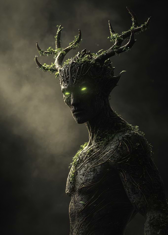 Mystical Forest Creature with Glowing Eyes