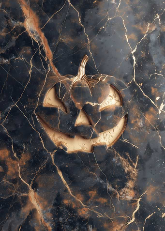 Marble Halloween Pumpkin