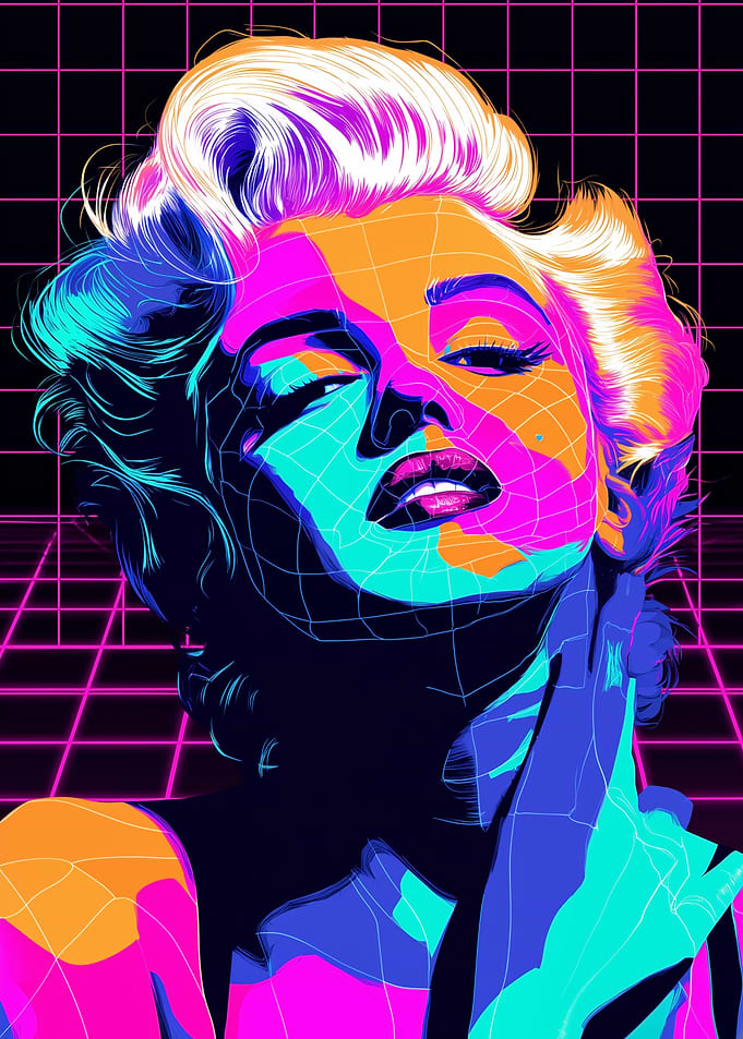 Marilyn Monroe Retro Pop Art Portrait