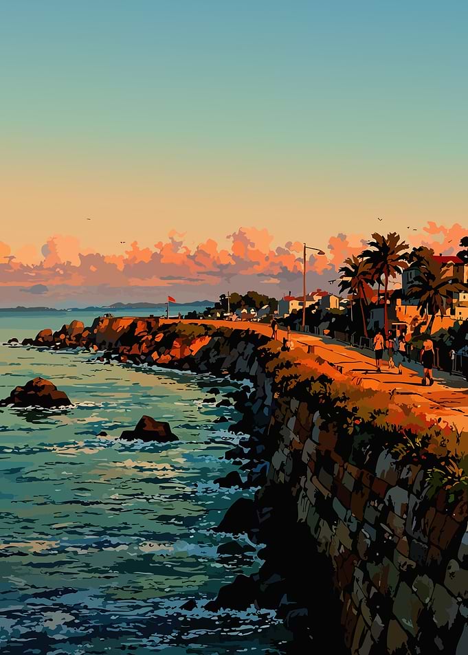 Coastal Road at Sunset