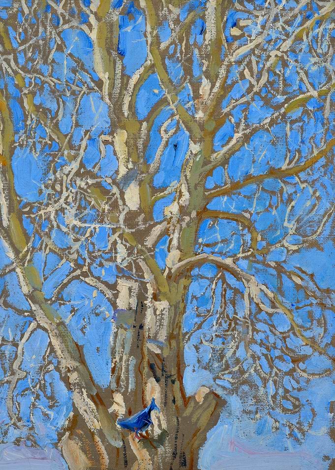 Bluebird on Tree Painting