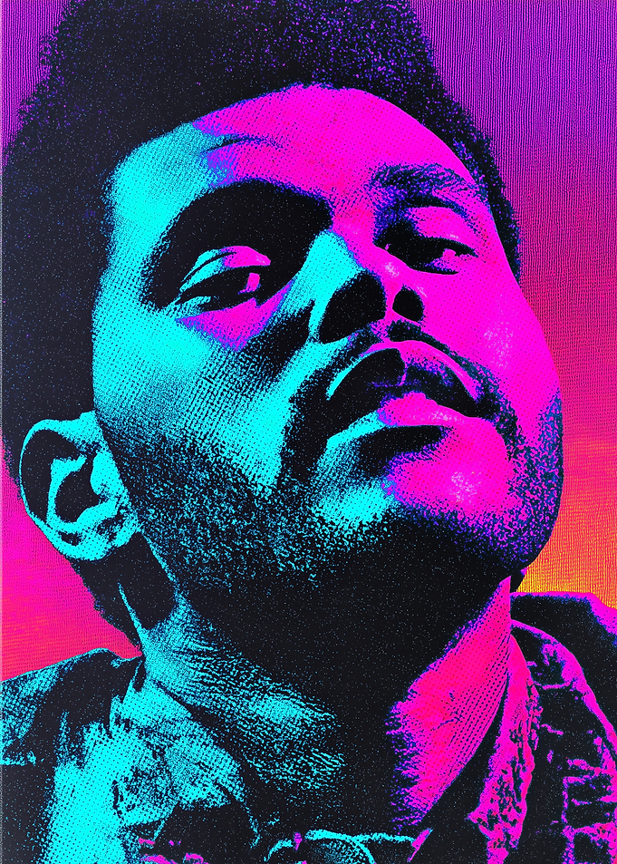 The Weeknd Portrait in Neon Colors