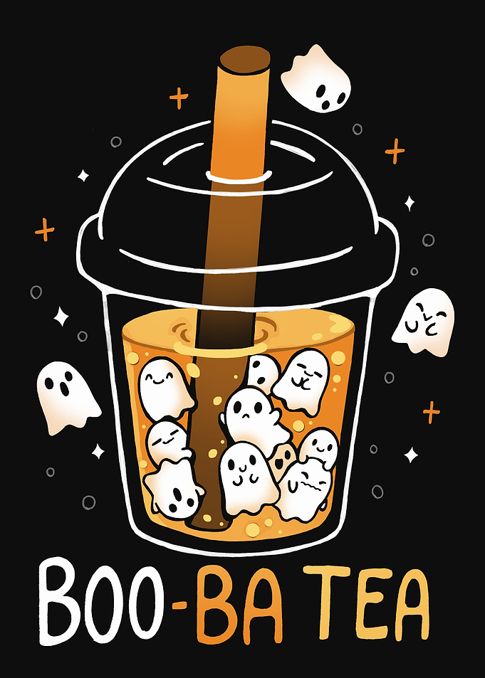 Boo-Ba Tea Halloween Cartoon