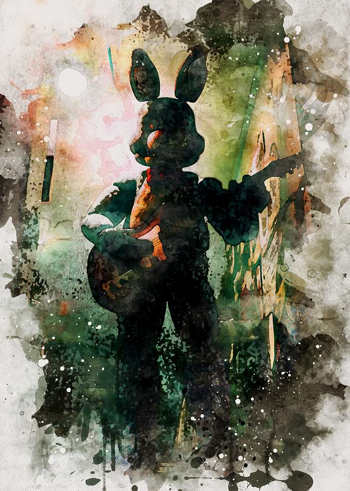 Watercolor Bonnie from Five Nights at Freddy's