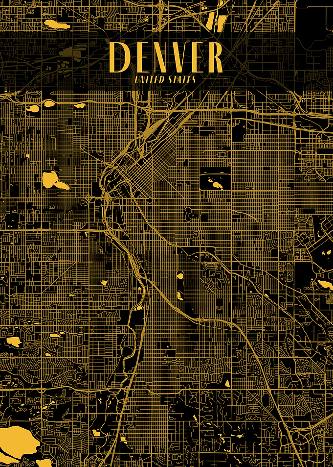 Denver Golden Map Art