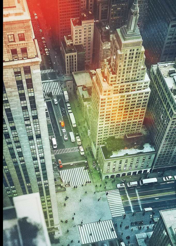Aerial View of New York City Streets