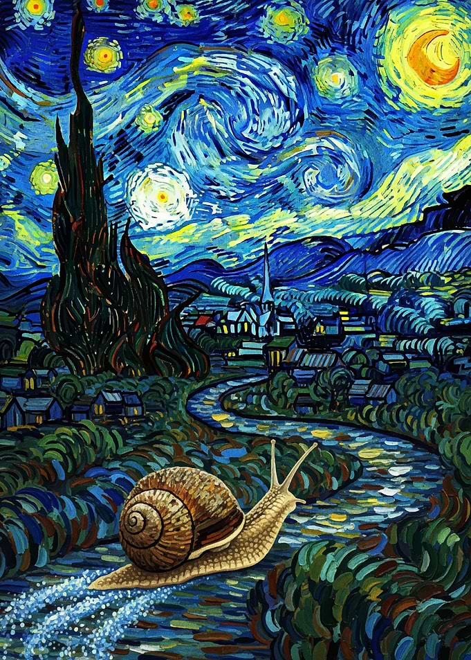 Snail's Starry Night Journey
