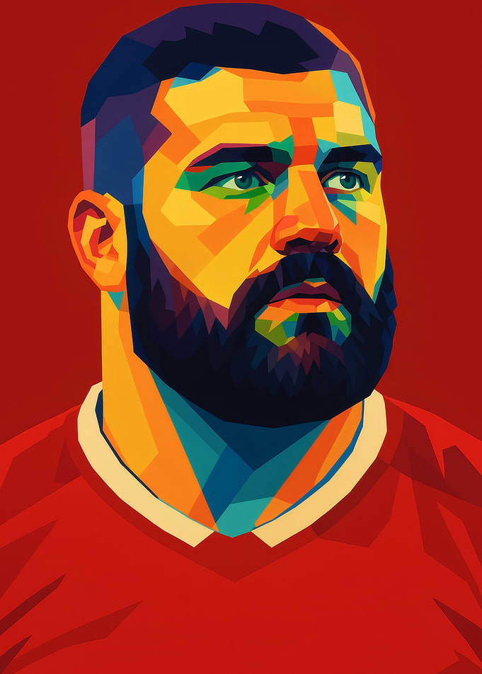 Colorful Portrait of a Bearded Man
