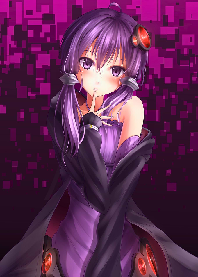 Girl with Purple Hair and Dress