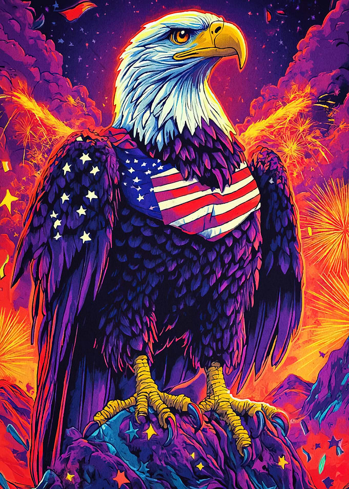 Patriotic Eagle American Flag