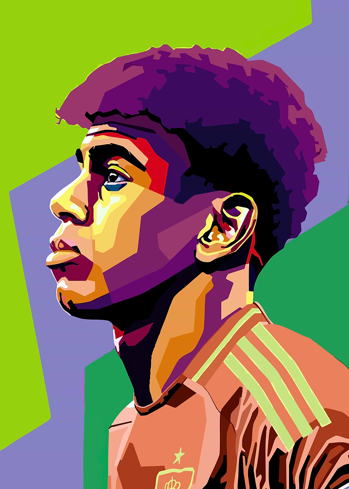 Lamine Yamal Colorful Portrait