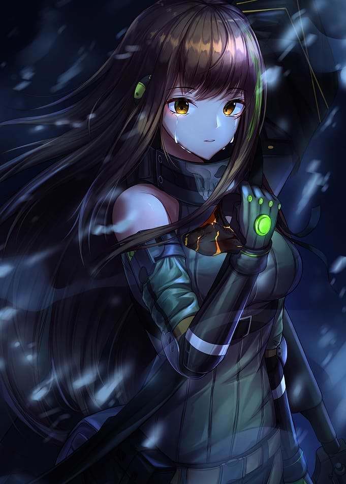 Girl Crying with Glowing Hand