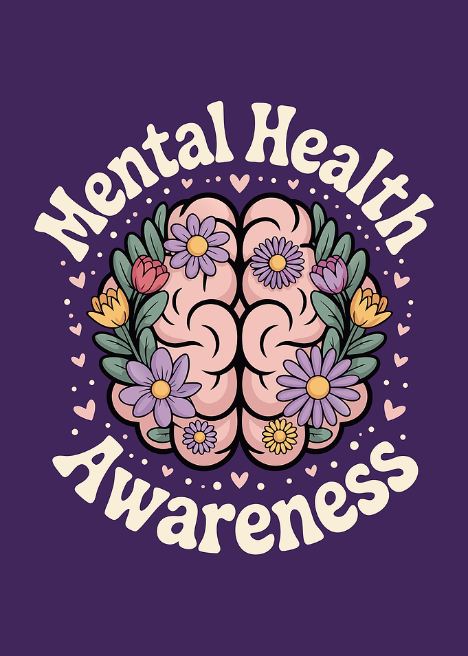 Mental Health Awareness Floral Brain