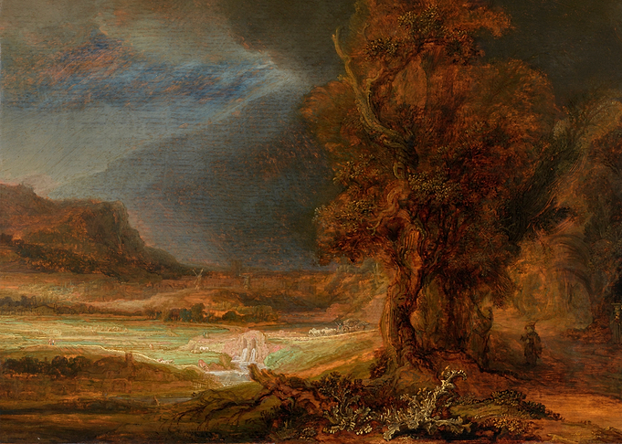 Landscape with Stormy Sky Painting