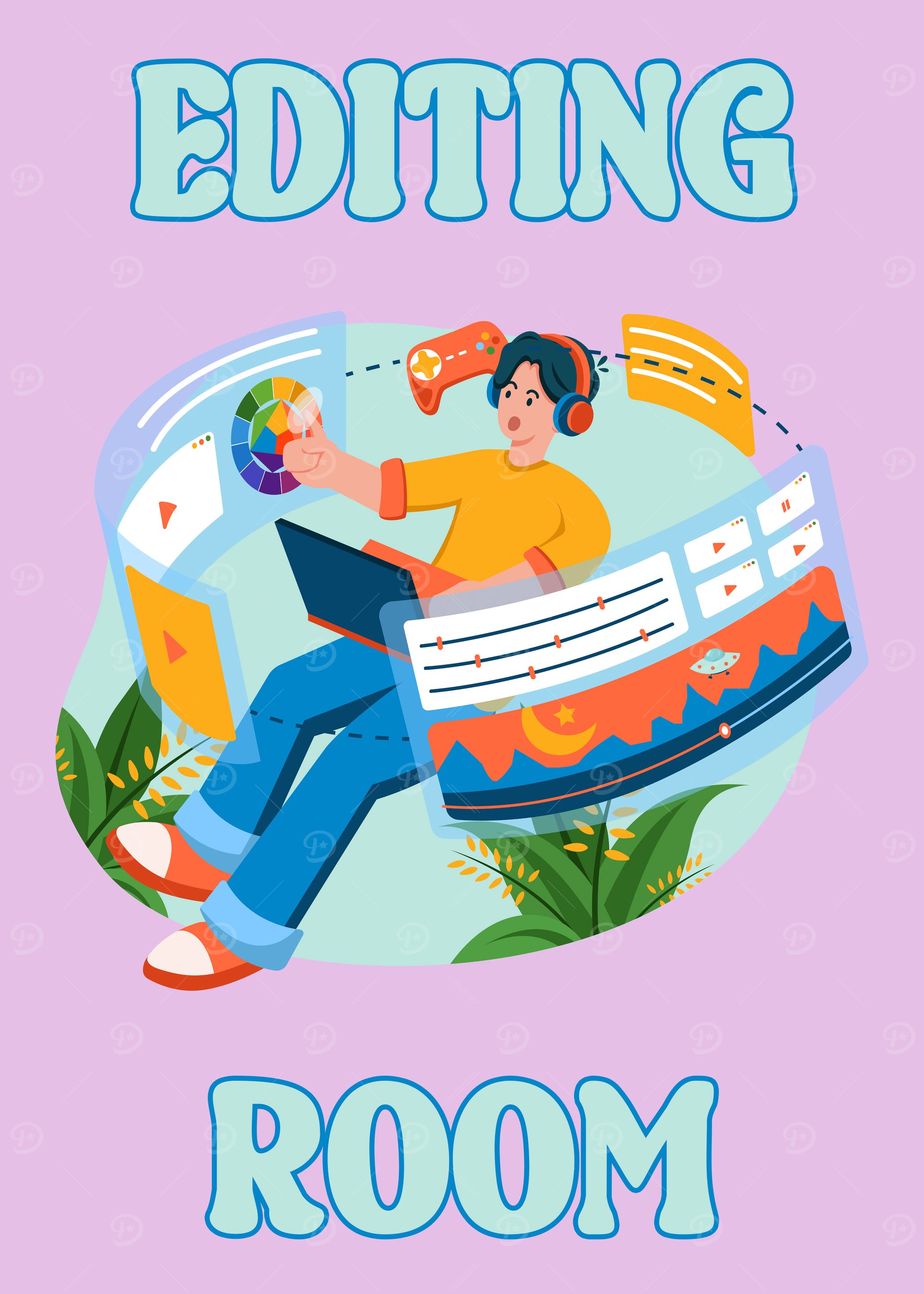 Editing Room Illustration