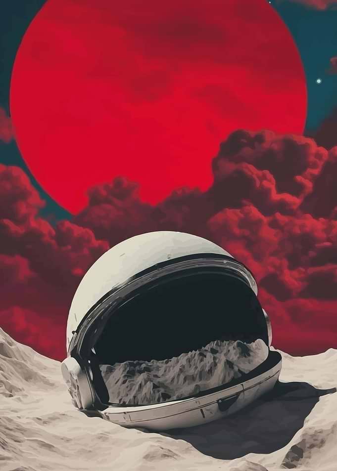 Astronaut Helmet on Alien Planet