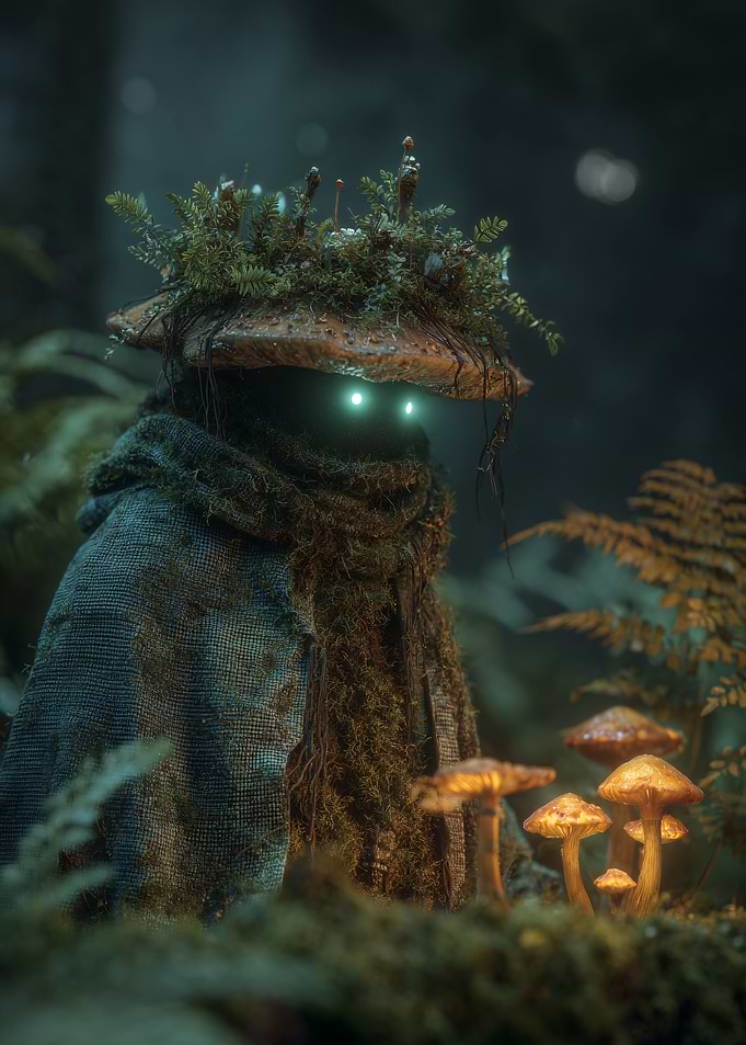 Mushroom Creature in Forest