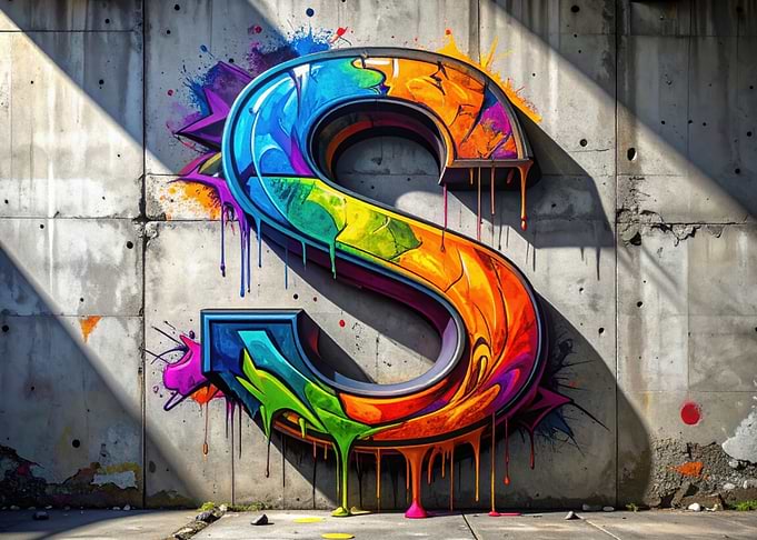 Graffiti Letter S on Concrete Wall