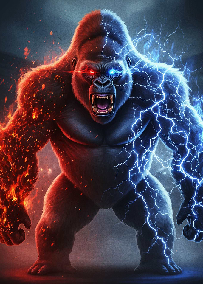 Fire and Lightning Gorilla