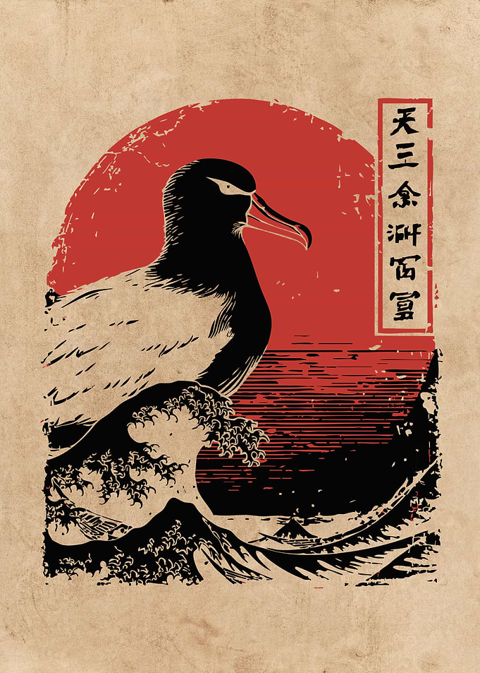Albatross Ukiyo-e Style Art