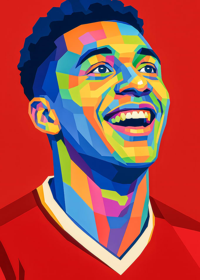 Colorful Portrait of Smiling Man