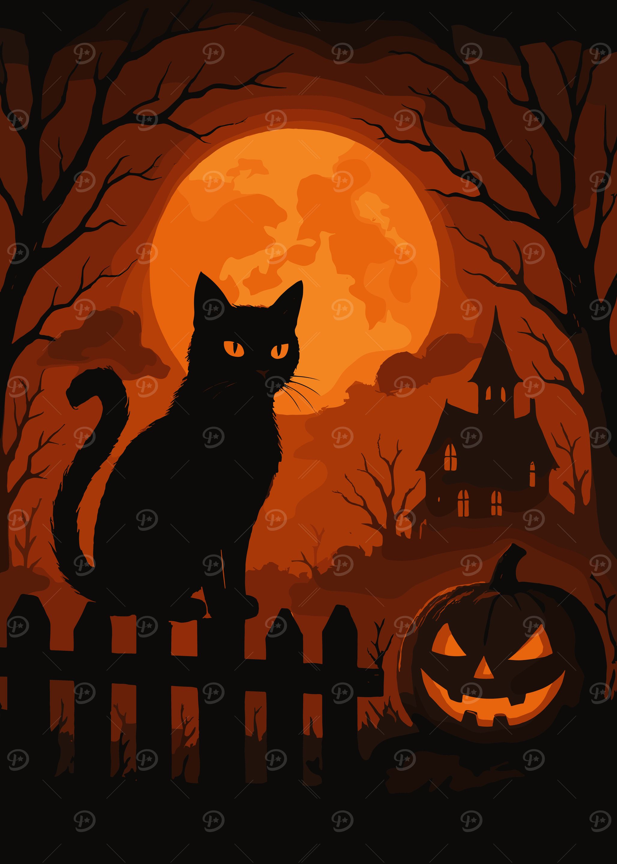 Halloween Night with Black Cat #HalloweenChallenge