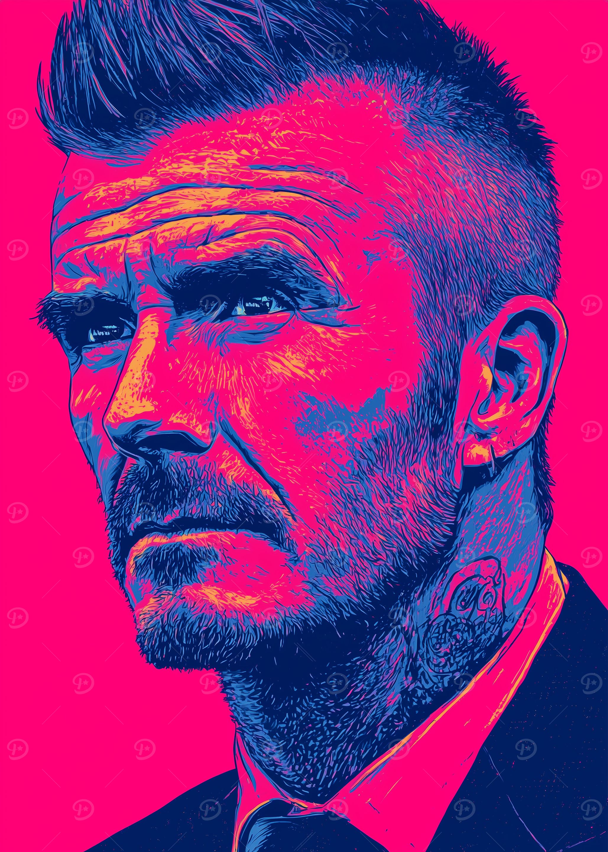 David Beckham Portrait Pop Art