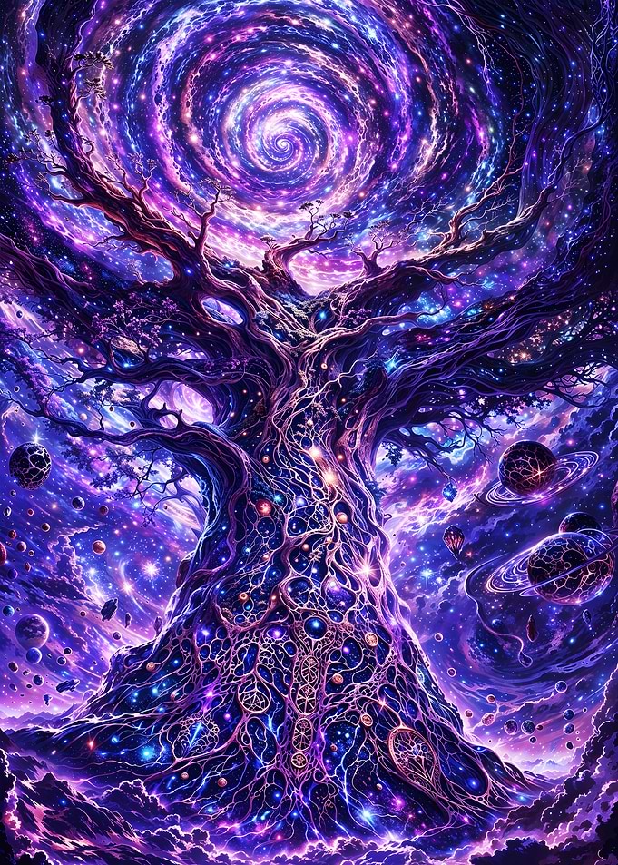 Celestial Root - Cosmic World-Tree Spiral - Tree of Life