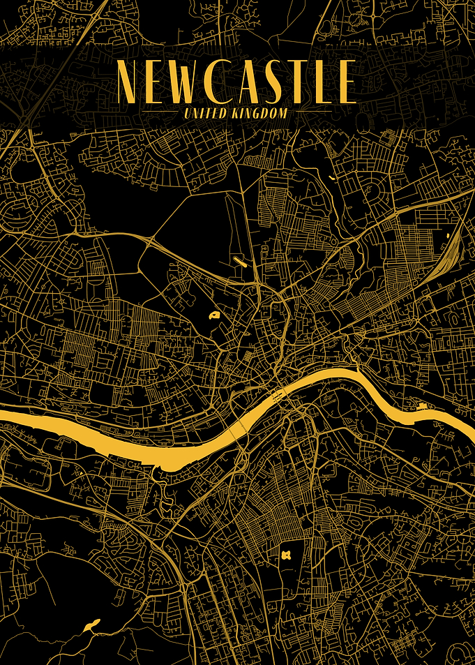 Newcastle Golden Map Art