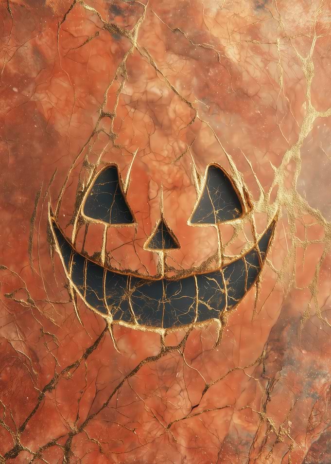 Marble Pumpkin Halloween