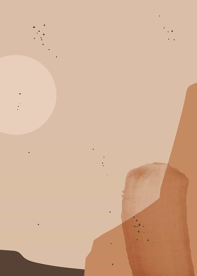 Abstract Landscape with Sun and Mountains